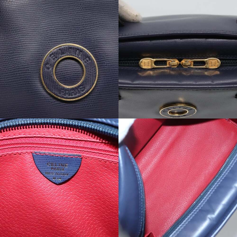 CELINE Hand Bag Leather Blue Gold - Picture 11 of 12